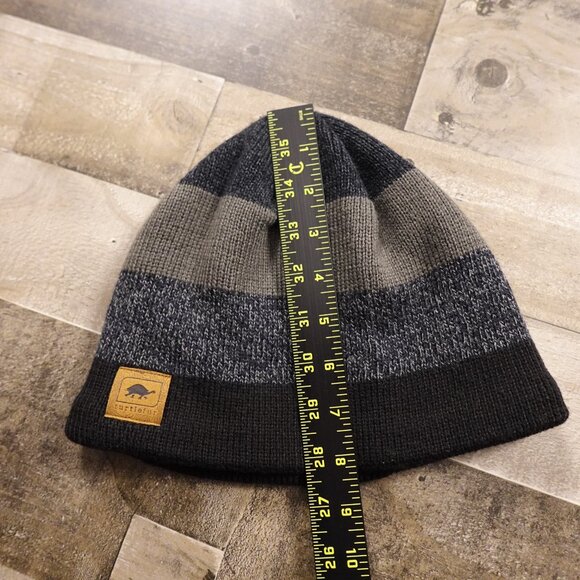 Turtle Fur Fleece-Lined Knit Beanie Unisex One Size Gray Black Winter Hat - Picture 8 of 8